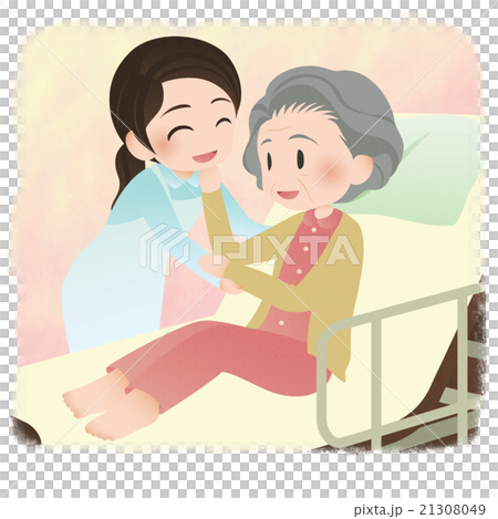 Caregiver and senior citizen (square) 21308049