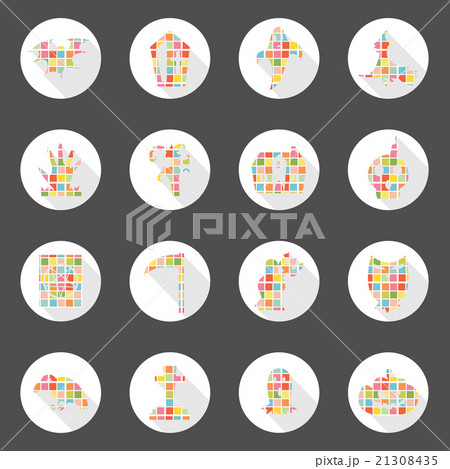 Halloween icons web long shadow design 21308435