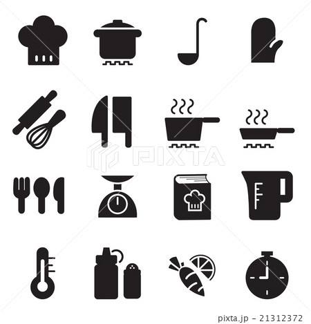 silhouette Cooking icons set silhouette Cooking icons set 21312372