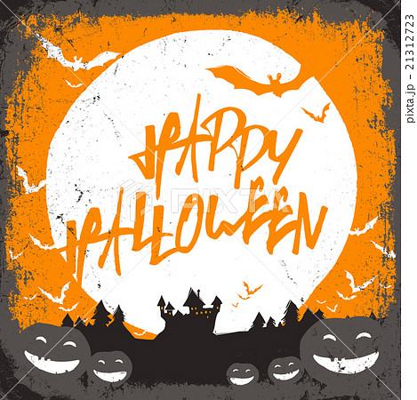 Halloween vector illustration with haunted castle Halloween vector illustration with haunted castle 21312723