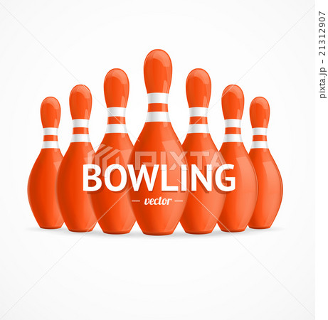 Group of Red Bowling Pins. Vector Group of Red Bowling Pins. Vector 21312907