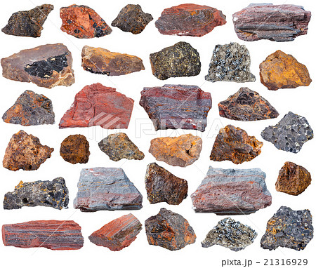 natural mineral rocks - various iron ore stones natural mineral rocks - various iron ore stones 21316929
