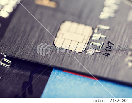 Microchip and numbers on a bank card 21320000