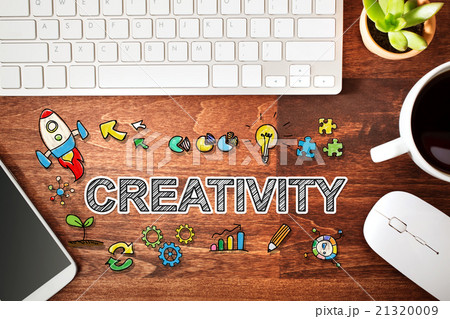 Creativity concept with workstation Creativity concept with workstation 21320009