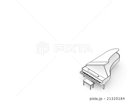 ホワイトバック ピアノ シルエットのイラスト素材