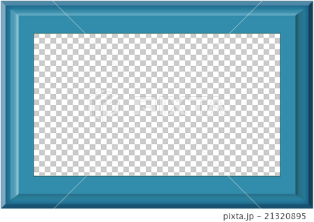 日本の伝統色 花浅葱色 藍色 額縁風フレームイメージのイラスト素材 2135