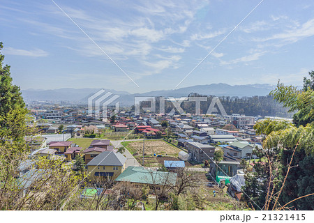 春の長谷堂城址からみた風景 21321415