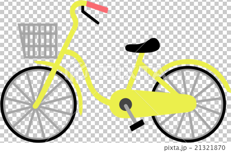 自転車 黄色のイラスト素材