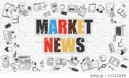 Market News on White Brick Wall. Market News on White Brick Wall. 21322639