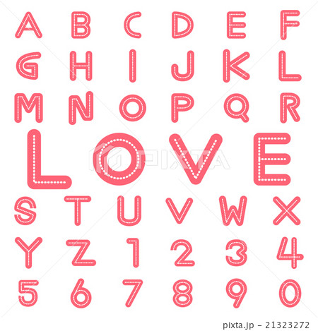 Alphabet fonts and numbers for valentine 21323272