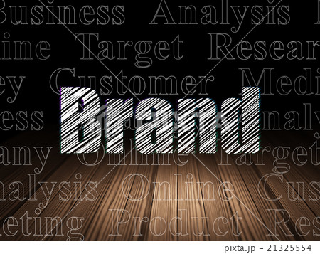 Advertising concept: Brand in grunge dark room 21325554