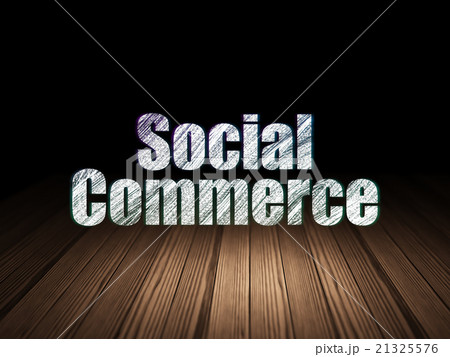 Advertising concept: Social Commerce in grunge 21325576