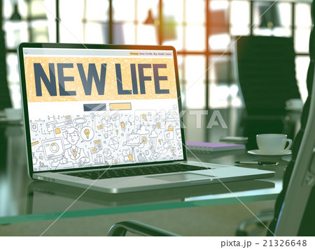 New Life Concept on Laptop Screen. 21326648