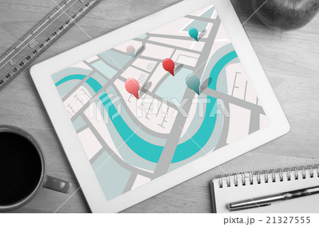 Composite image of map app Composite image of map app 21327555