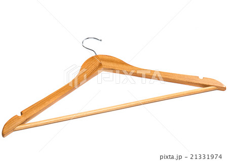 Wooden hangers for clothes on white. Wooden hangers for clothes on white. 21331974