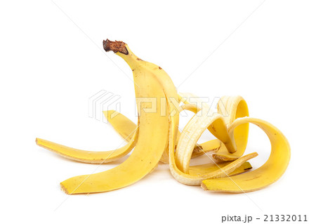 Banana peel on a white background. 21332011