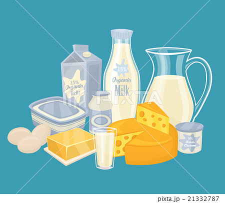 Dairy products isolated, vector illustration 21332787