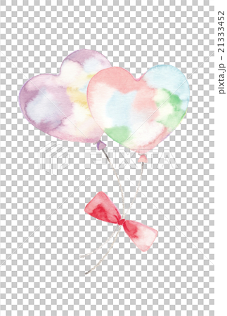 風船ふたつ、淡いピンクと紫 21333452