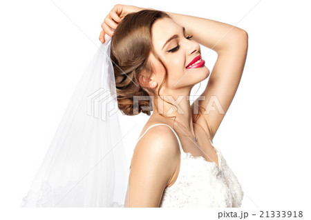 Bride trying on veils. Bride trying on veils. 21333918