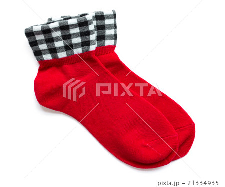 red striped socks isolated on white background 21334935