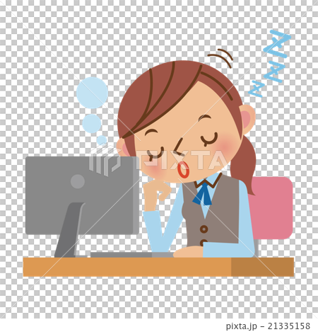 在PC前面睡覺的OL婦女·文員職員 在PC前面睡覺的OL婦女·文員職員 21335158