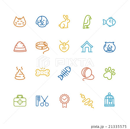 Pet Outline Icon Set. Vector Pet Outline Icon Set. Vector 21335575