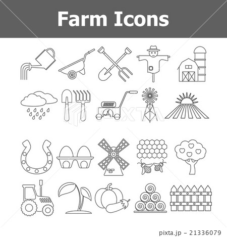 Outline vector farm icons.  21336079