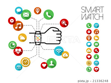 Concept design hand with smart watch and app icons 21336248