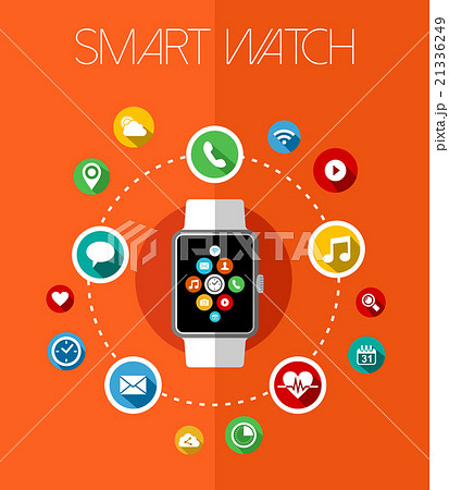 Concept smart watch design with app icons 21336249