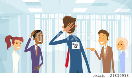Business People Group Laughing, Kick Me Note On Business People Group Laughing, Kick Me Note On 21336958