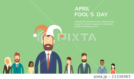 Business People Group Wear Jester Hat, Fool Day 21336965