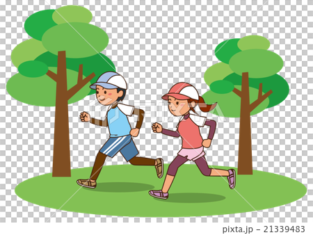 男人和女人跑的圖像插圖 男人和女人跑的圖像插圖 21339483