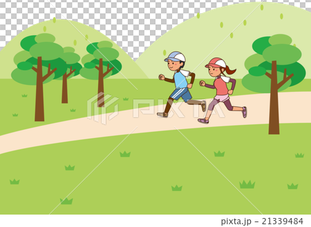 男人和女人跑的圖像插圖 男人和女人跑的圖像插圖 21339484