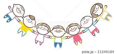 A Child Holding Hands Stock Illustration