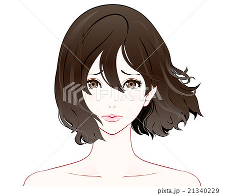 女性の表情 / 困り顔 / ヌード / なびく髪 女性の表情 / 困り顔 / ヌード / なびく髪 21340229