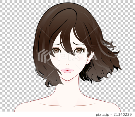 女性の表情 / 困り顔 / ヌード / なびく髪 女性の表情 / 困り顔 / ヌード / なびく髪 21340229