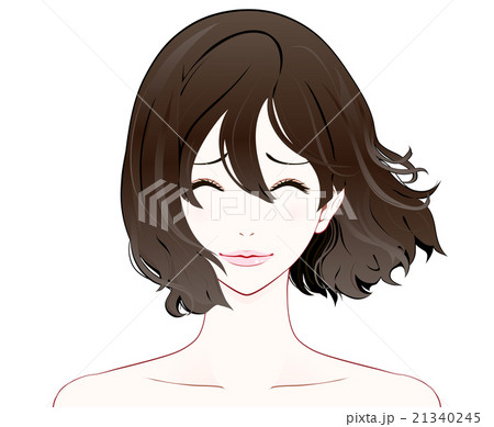 女性の表情 / 苦笑 / ヌード / なびく髪 21340245