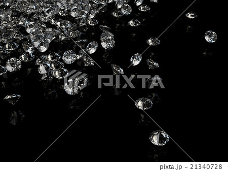 Diamonds on black background with space for text. 21340728