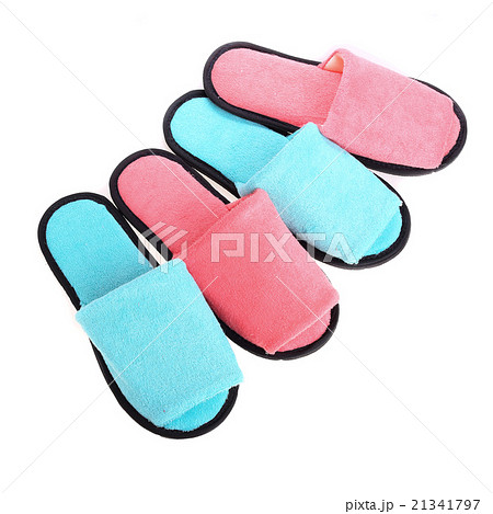 red and blue slippers footwear on white background red and blue slippers footwear on white background 21341797