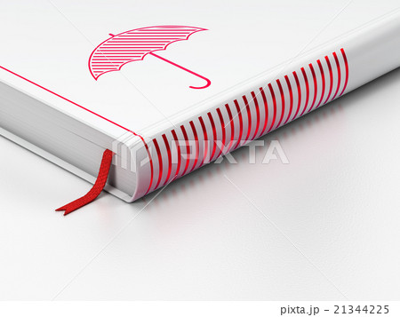 Safety concept: closed book, Umbrella on white Safety concept: closed book, Umbrella on white 21344225