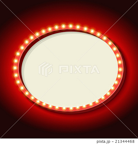 Retro frame circle with neon lights 21344468