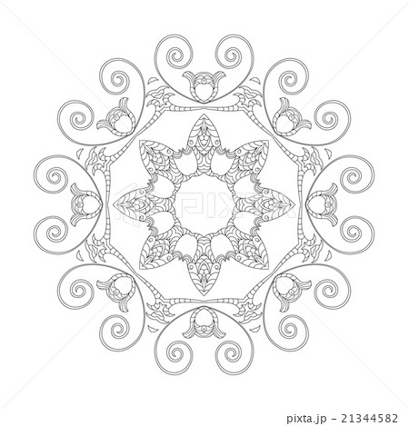 Ornament black white card with mandala 21344582