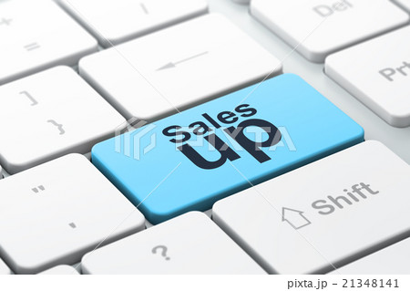 Advertising concept: Sales Up on computer keyboard 21348141