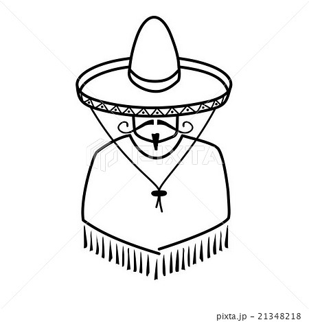 illustration of Mexican in sombrero 21348218
