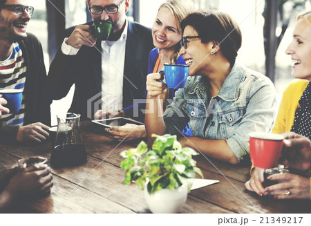 People Meeting Friendship Togetherness Coffee Shop Concept People Meeting Friendship Togetherness Coffee Shop Concept 21349217
