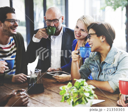 People Meeting Friendship Togetherness Coffee Shop Concept People Meeting Friendship Togetherness Coffee Shop Concept 21350303