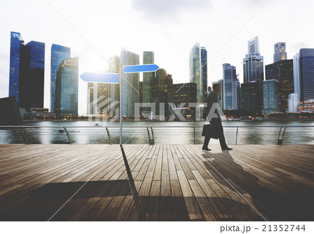 Businessman Working Commuter Cityscape Direction Concept 21352744