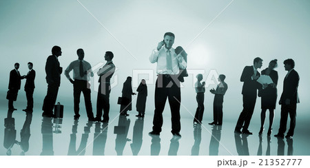 Silhouette Business People Discussion Communication Meeting Conc 21352777