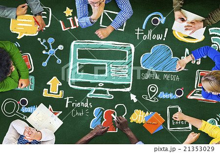 People Meeting Social Media Connection Global Communications Con 21353029