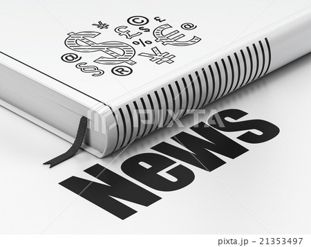News concept: book Finance Symbol, News on white 21353497